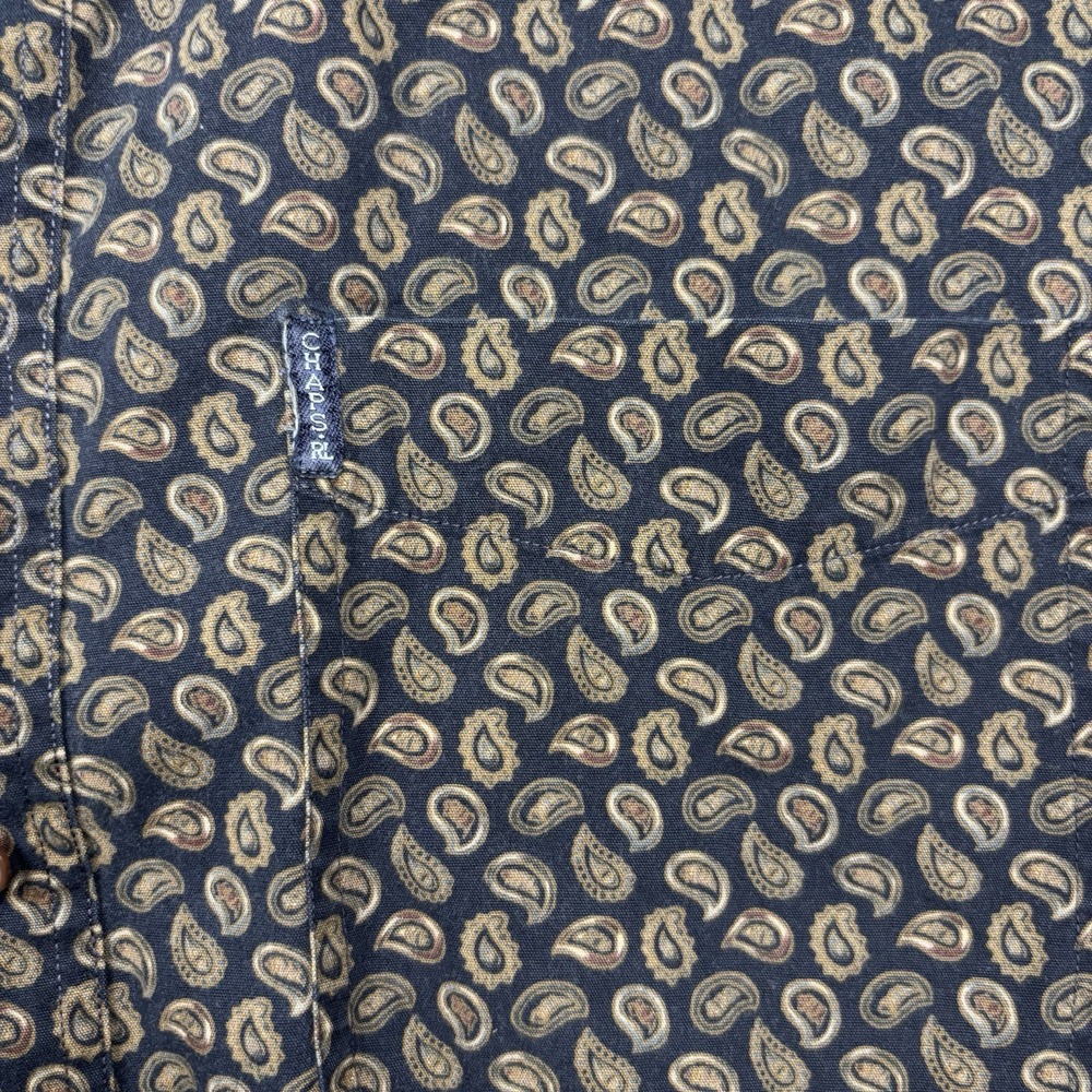 Chaps Ralph Lauren Shirt Mens XL Blue Paisley Button Up Classic Fit Cotton - Picture 3 of 6